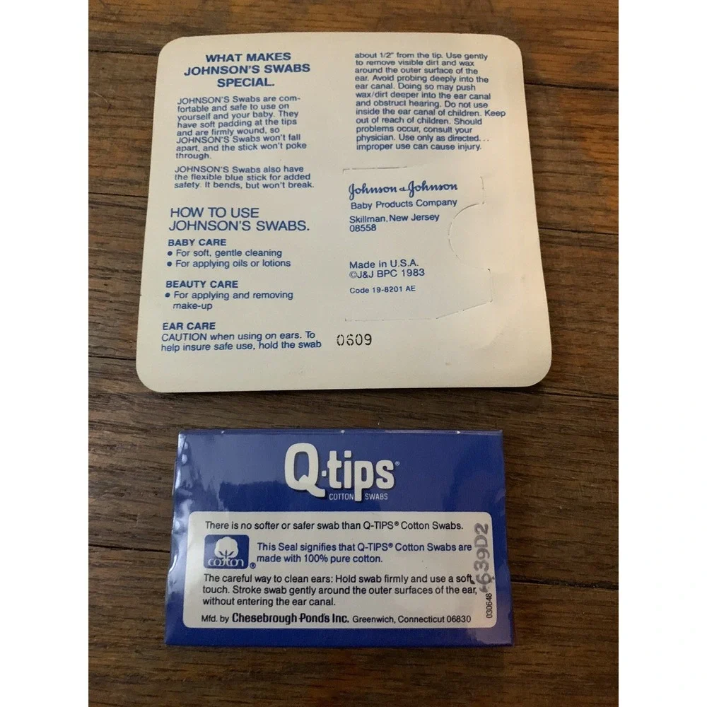 NEW 1980s Vintage Johnson's Swabs Q-Tips Travel Size 1983 MOVIE PROP